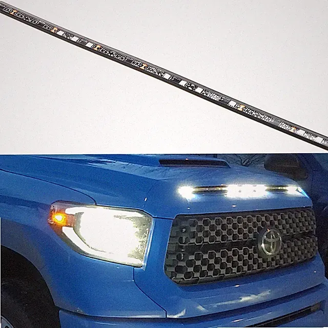5-Bar/Section White Raptor Style LED Hood Bulge Grille Light For Toyota Tundra