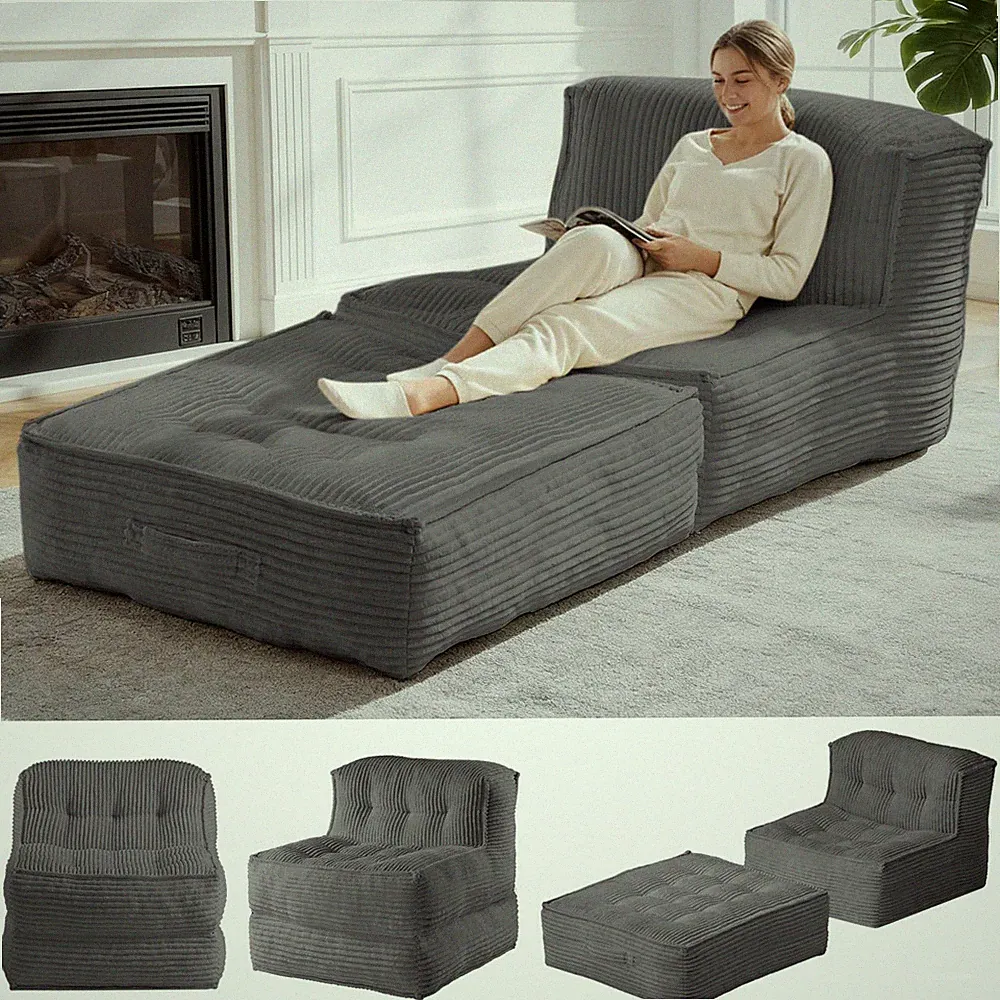 5-in-1 Convertible Folding Sofa Bed, Frameless Convertible Couch with Handles...