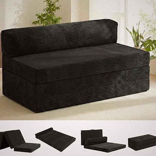 5-in-1 Convertible Sofa Bed, Boneless Couch Loveseat with Removable Cushions...