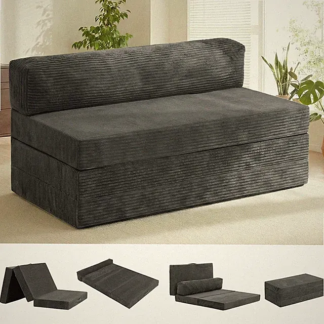5-in-1 Convertible Sofa Bed Boneless Loveseat Sleeper Tri-fold Futon Sofa Bed