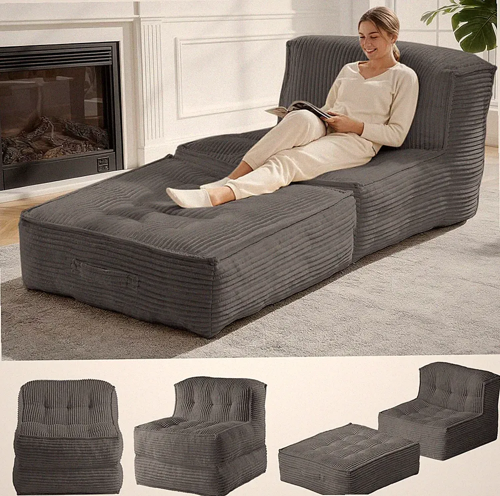 5-in-1 Convertible Sofa Bed with Handles, Non-Slip Base & Premium Foam