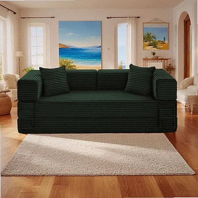 5-in-1Convertible Sofa Bed,Folding Floor Couch Pull Out Sofa with Storage Pocket