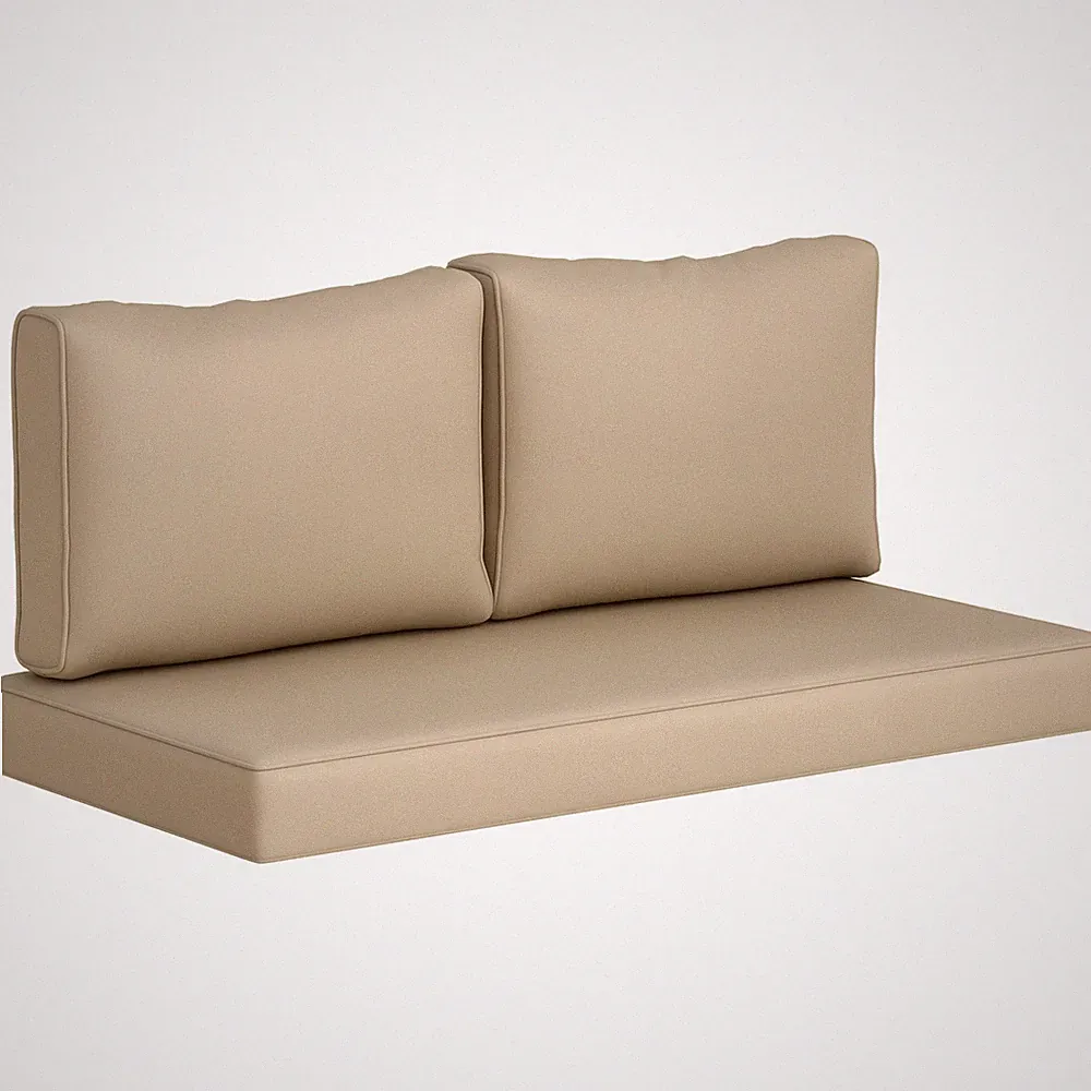 5 in Patio Furniture Cushions Outdoor Loveseat Cushions, Beige