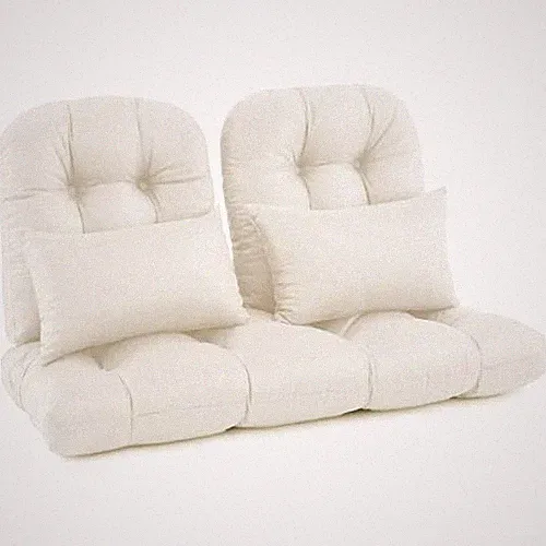 5 Pcs Wicker Furniture Cushions Waterproof Outdoor Loveseat Cushions Set Cream