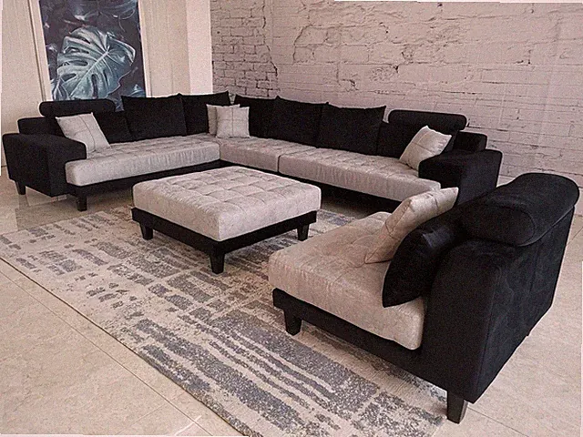 5-Piece Contemporary Microfiber Sectional Sofa Set S150LNE (Custom made options)