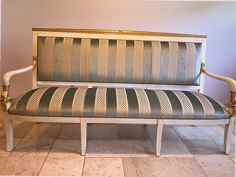 5-Piece French Louis XVI Style Sofa Set: Teal, Ivory, Gold, Velvet, Wood