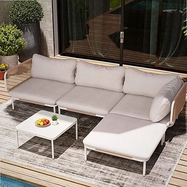 5 Piece Modern Outdoor Sectional Sofa, Low-Profile Sofa with Coffee Table | Modu