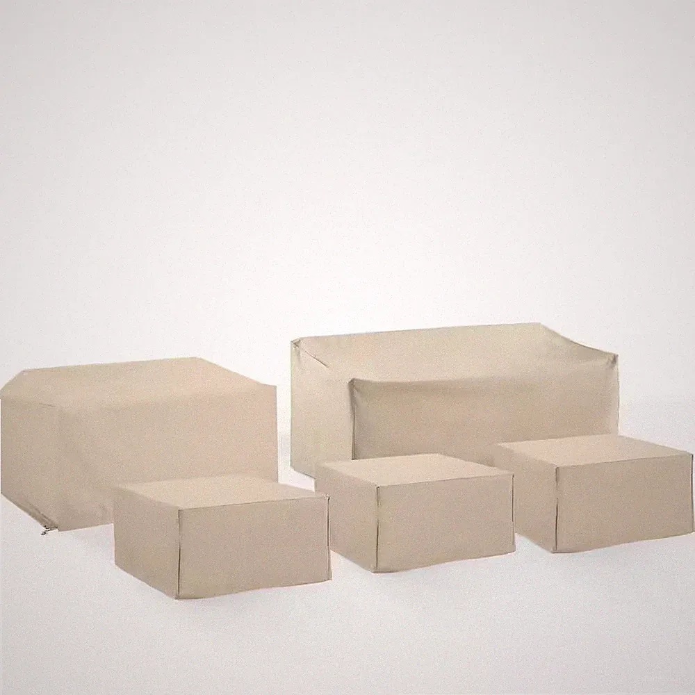 5-Piece Tan Outdoor Sectional Furniture Cover Set
