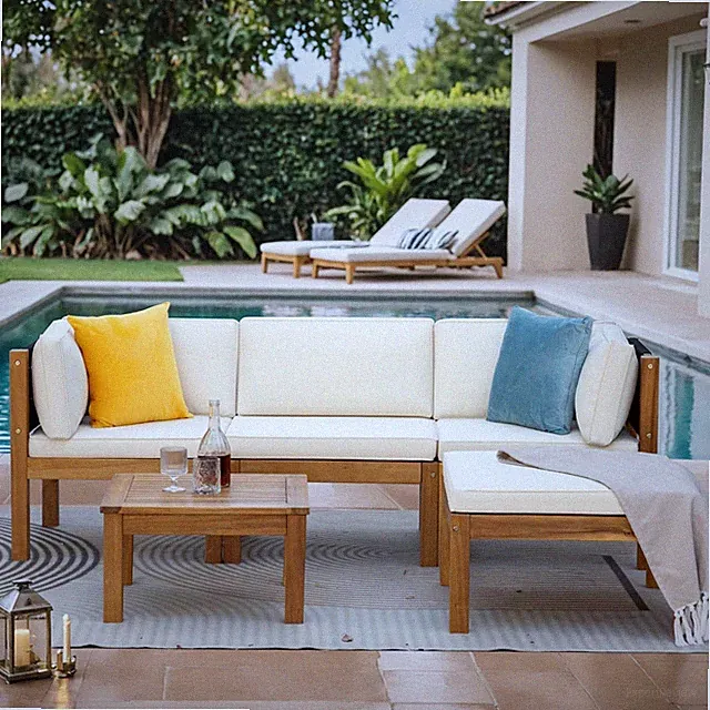 5 Pieces Small Patio Sofa