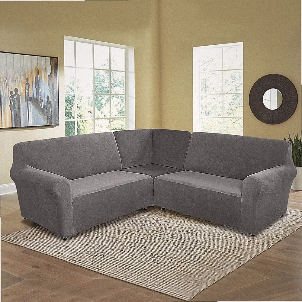 5 Seat L-Shaped Sectional Couch Slipcovers 3 Piece Corner Sofa Covers Multicolor