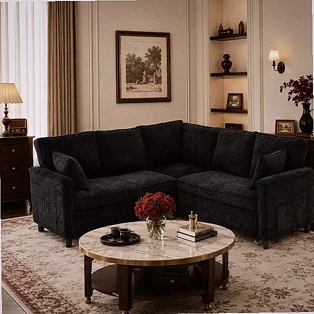 5-seat Large Couch L-shaped Sectional Soft Sofa Couches With Hidden Storage NEW