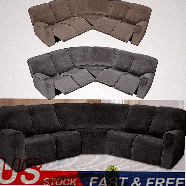 5-Seat Recliner Sofa Covers Stretch Sectional Reclining Corner Sofa Slipcovers