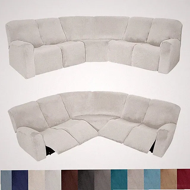 5 Seat Sofa Covers Recliner Sofa L Shape Velvet Covers Sectional Slipcover