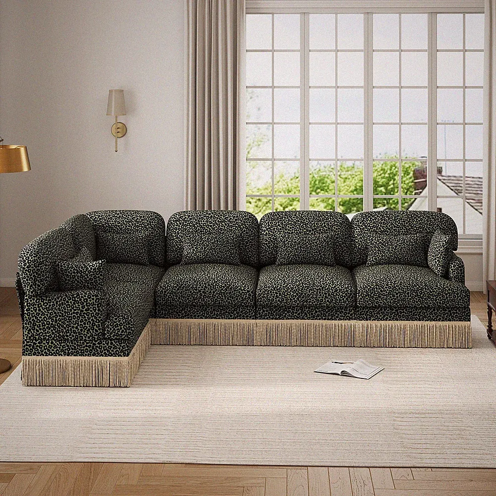 5 Seater Modular Sectional Sofa High-Density Foam Cushions