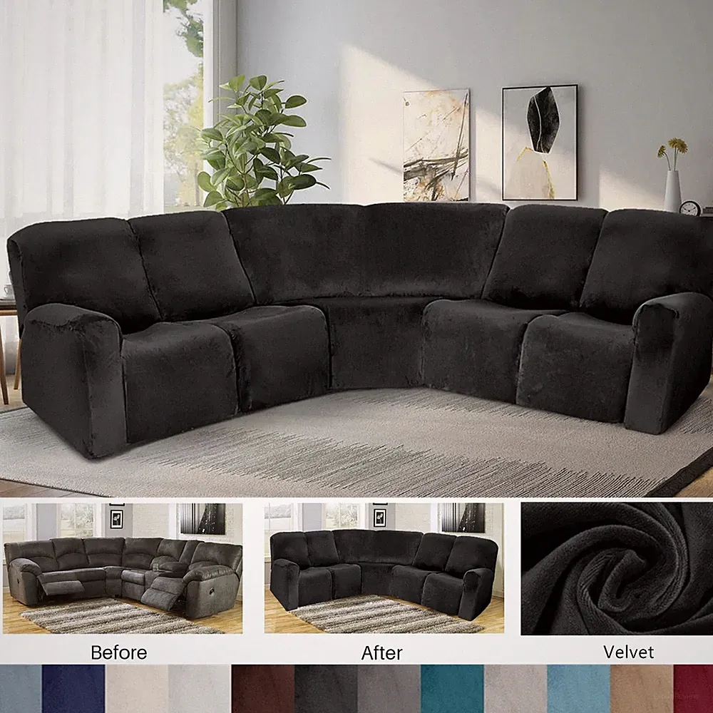 5 Seater Reclining Couch Covers 7-Piece L Shape Sectional Recliner Sofa Covers
