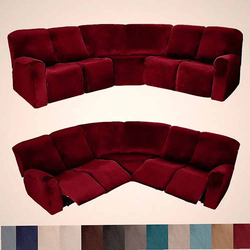 5 Seater Reclining Couch Covers 7-Piece L Shape Sectional Recliner Sofa Covers