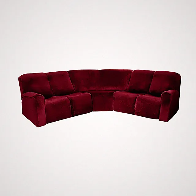 5 Seater Stretch Recliner Corner Sofa Cover Anti Slip 7 Pieces Sectional Cover
