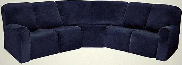5-Seater Velvet Stretch Recliner Corner Sofa Couch Covers Curved Shape Sectional