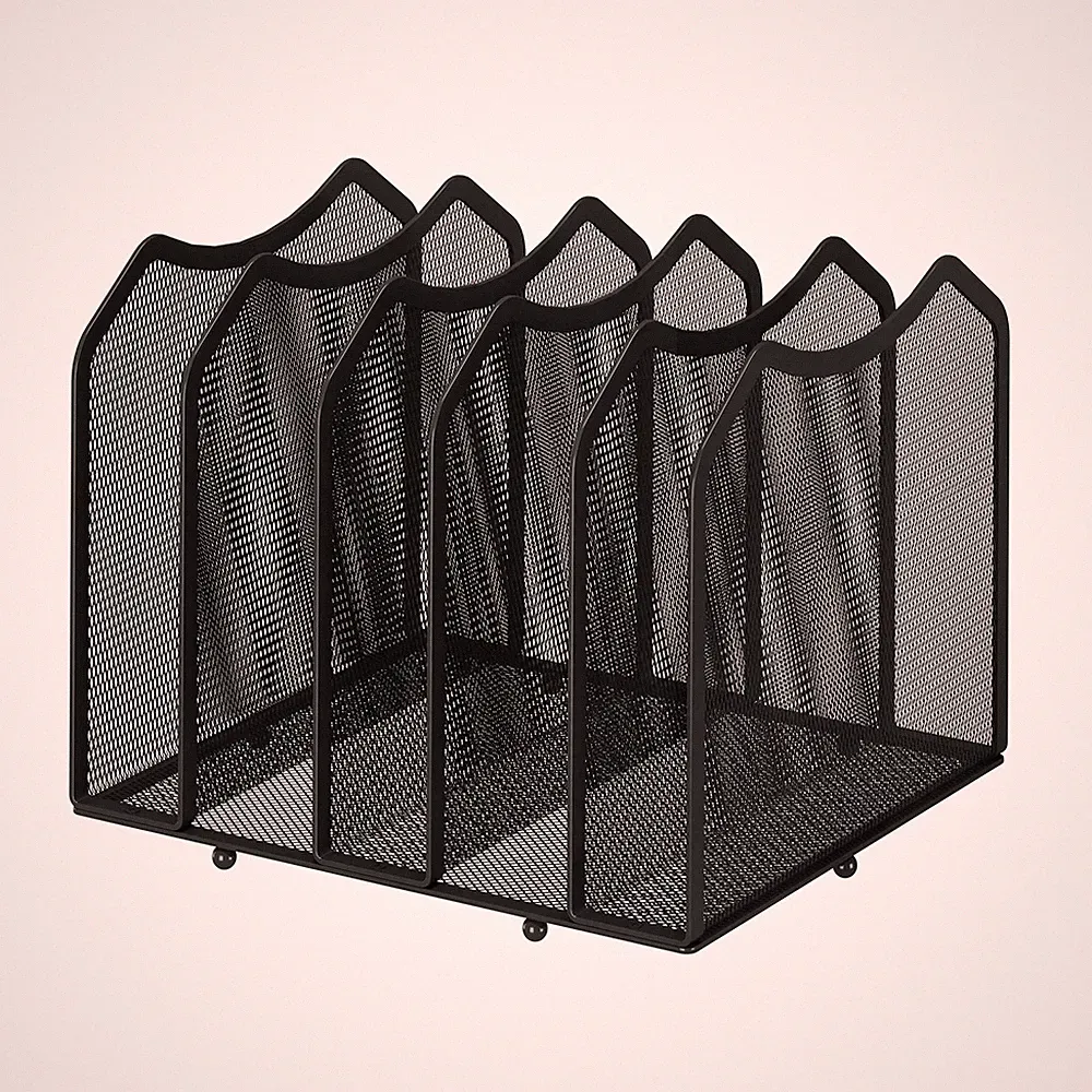 5 Section Mesh File Sorter Organizer Bookshelf for Home Office Desk Table Rack