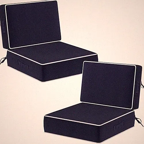 5" Thicker Outdoor Chair Cushions 2 Sets 24" *24" 24 x 24 x 5 Navy Blue