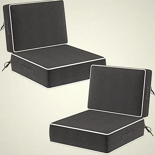 5" Thicker Outdoor Chair Cushions 2 Sets 24" *24" Waterproof 24 x 24 x 5 Grey