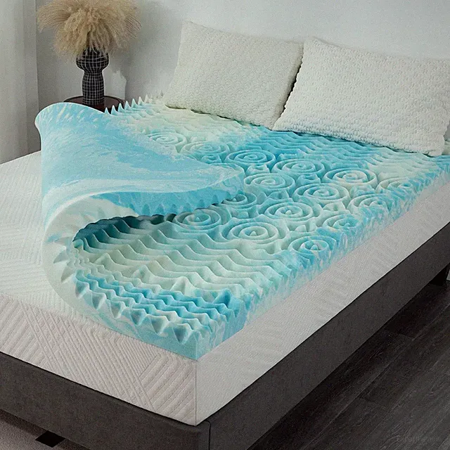 5-Zone Gel-Infused Memory Foam Mattress Topper for Queen Bed, 3 Inch