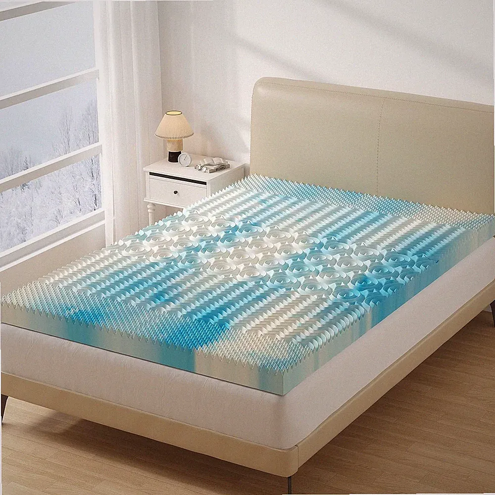 5-Zone Support Memory Foam Mattress Topper Gel Infused Comfort Bed Pad Sofa