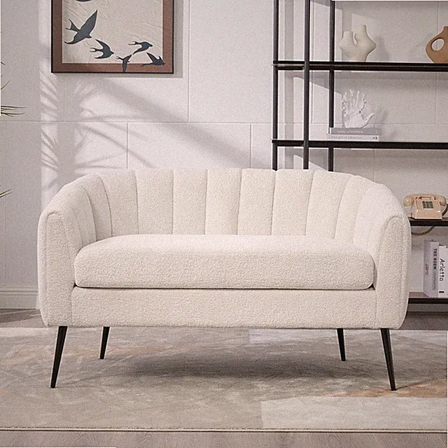 50.2'' Wide Modern Upholstered Loveseat Accent Couch Small Settee w/Metal Legs