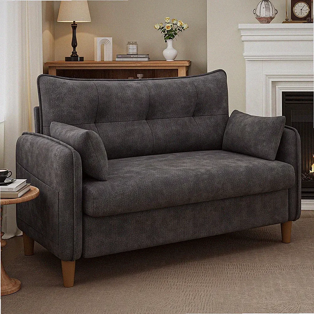 50" Mini Loveseat Couch for Small Space | Tufted Love Seat Couches for Bedroom a