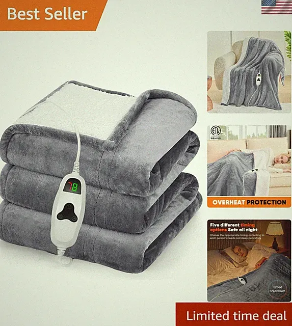 50"x60" Ultrawarm Electric Throw Blanket with 10 Heat Levels, Perfect Gift