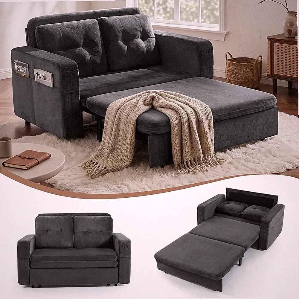52" Sleeper Convertible Sofa Bed Couch 3-in-1 Pull Out Couches for Living Room
