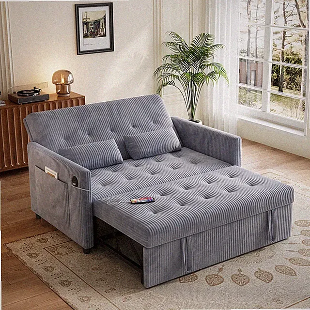 53" Loveseat Sleeper Sofa w/Pull Out Bed,Convertible Small Couch for Living Room