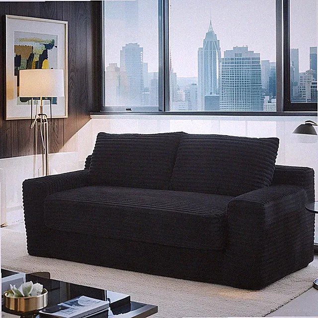 56"Memory Foam Loveseat Compression Sofa For Living Room-No Assembly,Convertibl
