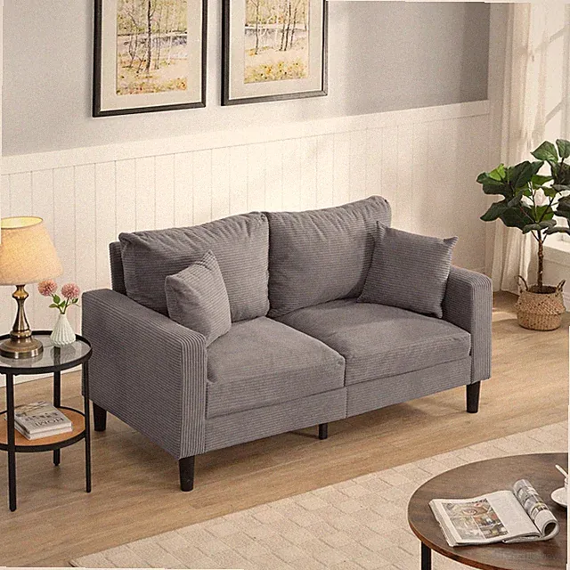 57 " High Resilience Loveseat Sofa, Wooden Frame 2 Seat Sofa, Comfy , Small Spac