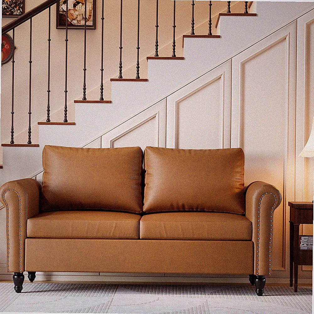 57 in Small Sofa Loveseat Upholstered Couch for Small Spaces 2 Seat Couches