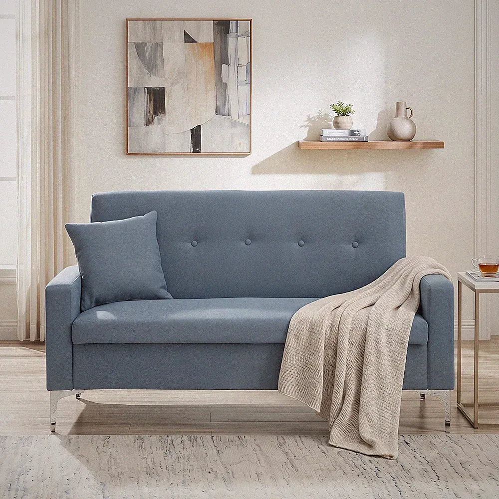 57 Inch Double Sofa w/Storage,Practical Stylish Couch for Living Room Apartment