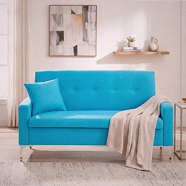 57 Inch Double Sofa with Storage, Practical Stylish Couch for Living Room Apart