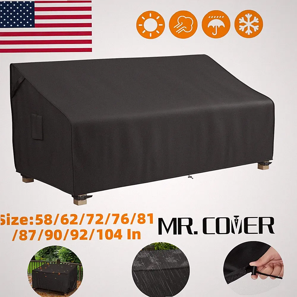 58"-104" Patio Sofa Cover Waterproof Outdoor Couch Heavy Duty 2-4 Seater 400D