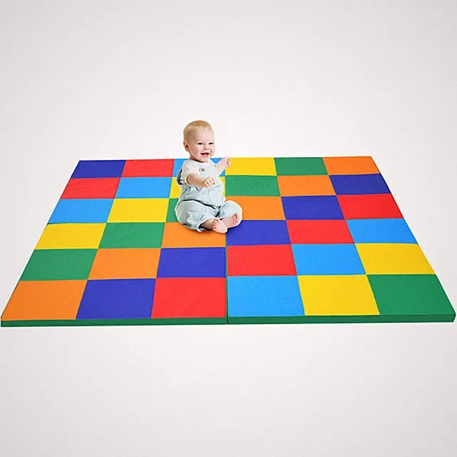 58" Toddler Foam Play Mat Baby Folding Activity Floor Mat Home School Daycare