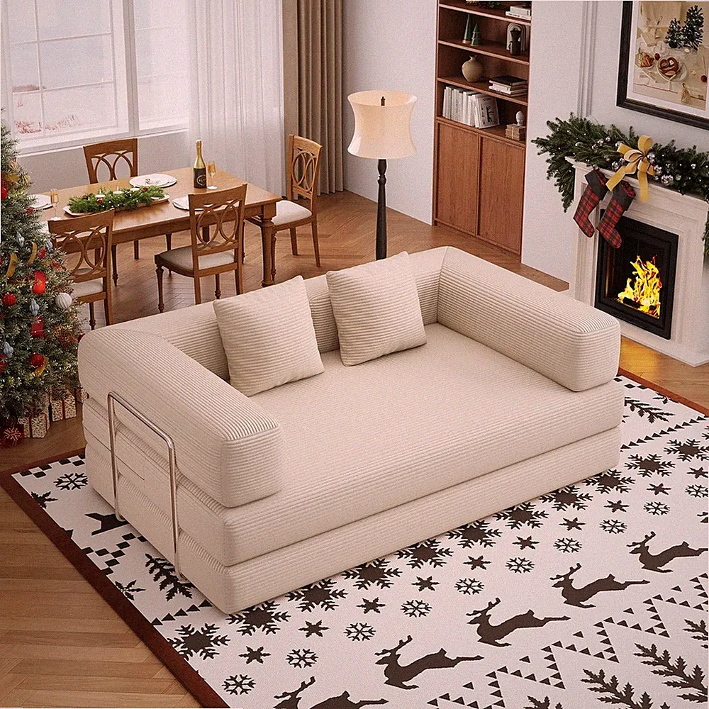 59.0 Inch Convertible Sofa Bed 4-in-1Futon Sofas Bed Pull Out Sleeper Couch
