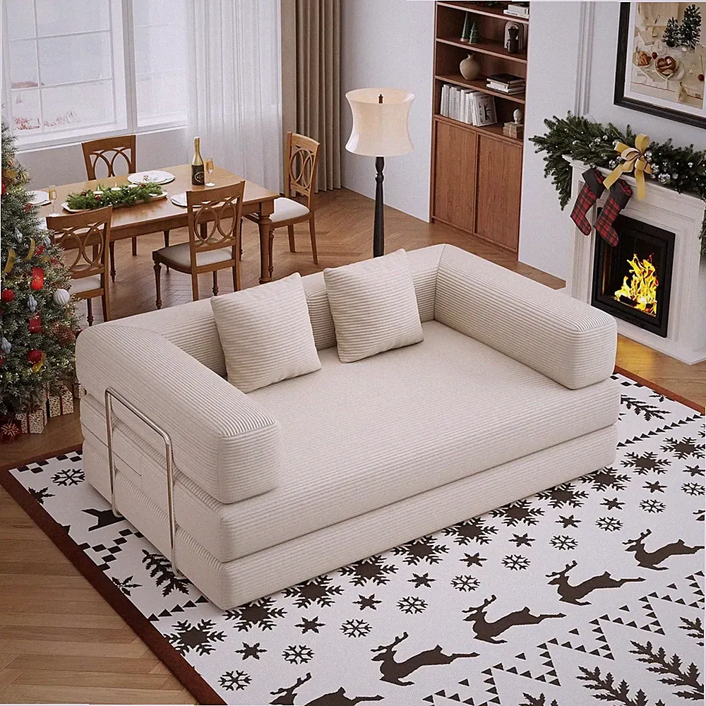 59.0 Inch Convertible Sofa Bed 4-in-1Futon Sofas Bed Pull Out Sleeper Couch