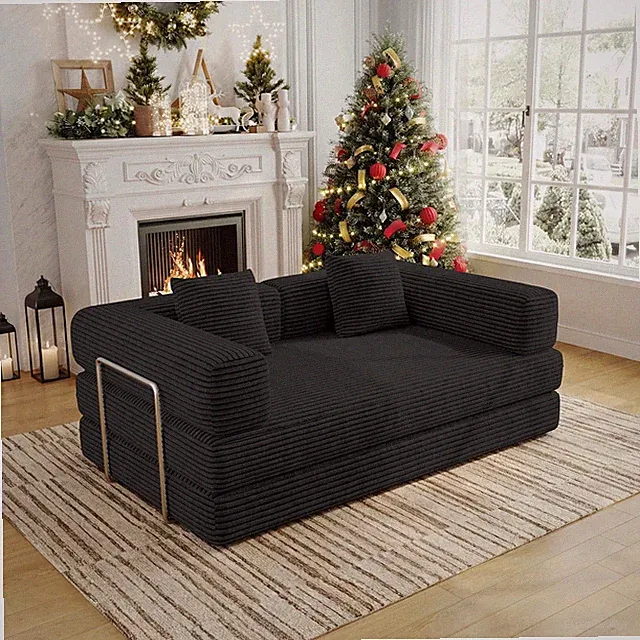 59 Inch Convertible Sofas Bed 5-in-1 Futon Sofa Pull Out Sleeper Couch