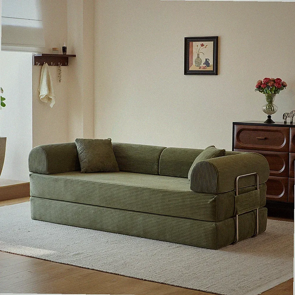 59‑Inch Modern Sectional Sofa Couch Bed Convertible No Assembly Skin-Friendly