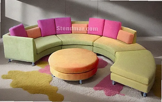 5PC MODERN Round Microfiber Sectional Sofa Set S406M (Custom Options Available)