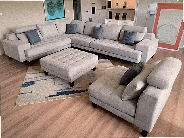 5pc. Reversible Microfiber Fabric Sectional Sofa Set S150DNE (Custom made option