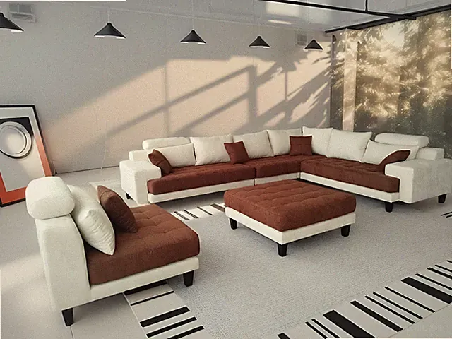 5pc. Reversible Microfiber Fabric Sectional Sofa Set S150DNE (Custom made option