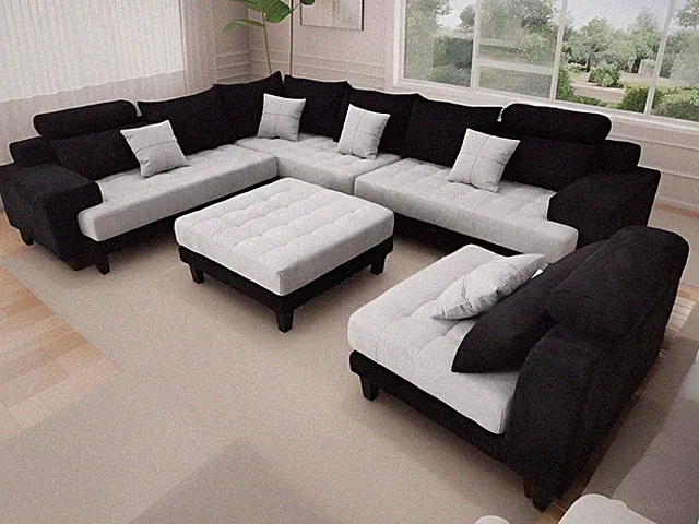 5pc. Reversible Microfiber Grey Sectional Sofa Set S150D5A (Custom made option)