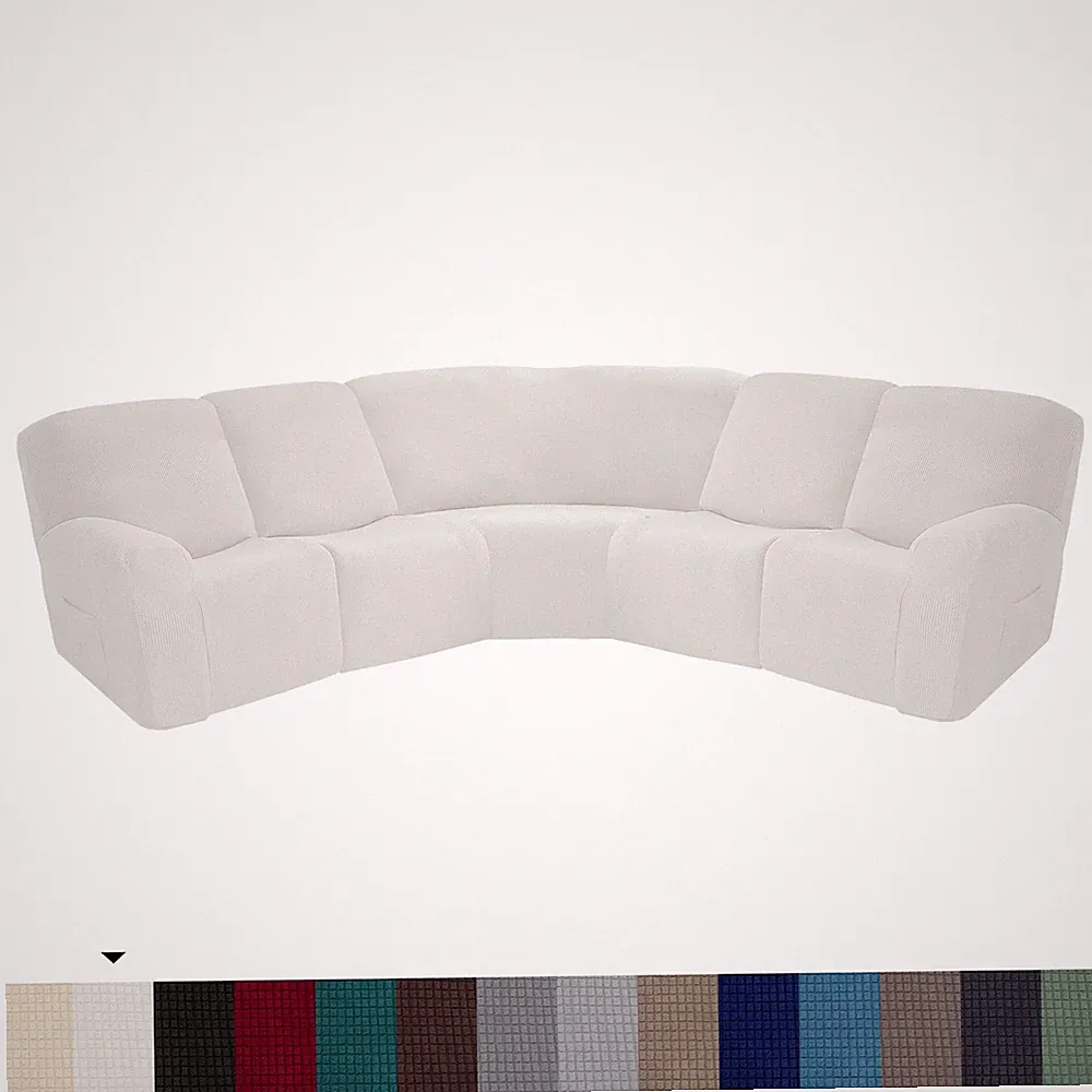 5Seat Corner Slipcover Sectional Recliner Sofa Cover L Shape Velvet Cover7-Piece