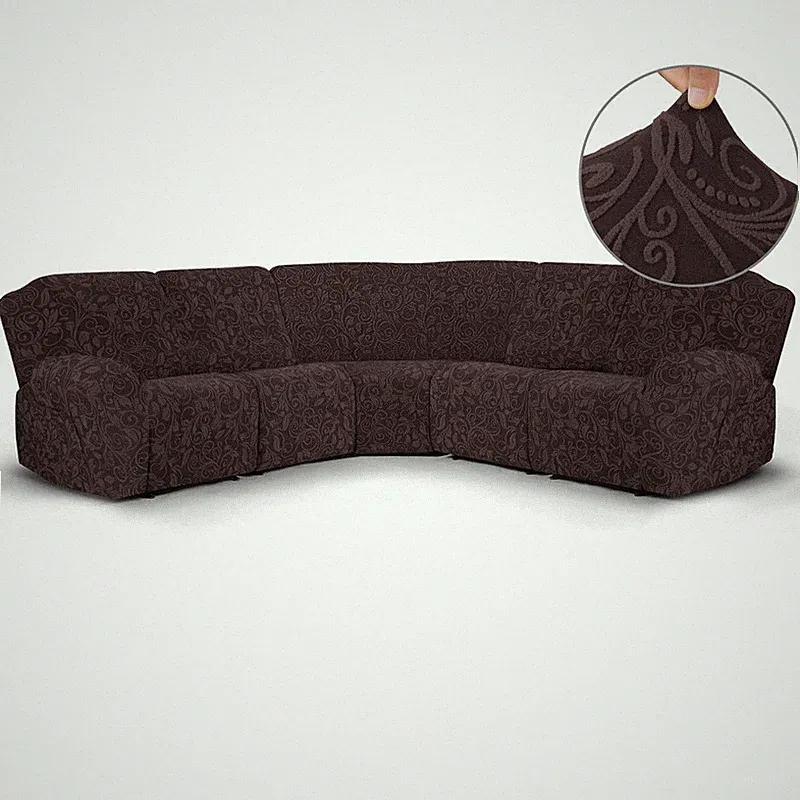 5Seat Recliner Sectional Sofa Cover Jacquard Stretch Corner Couch Sofa Slipcover