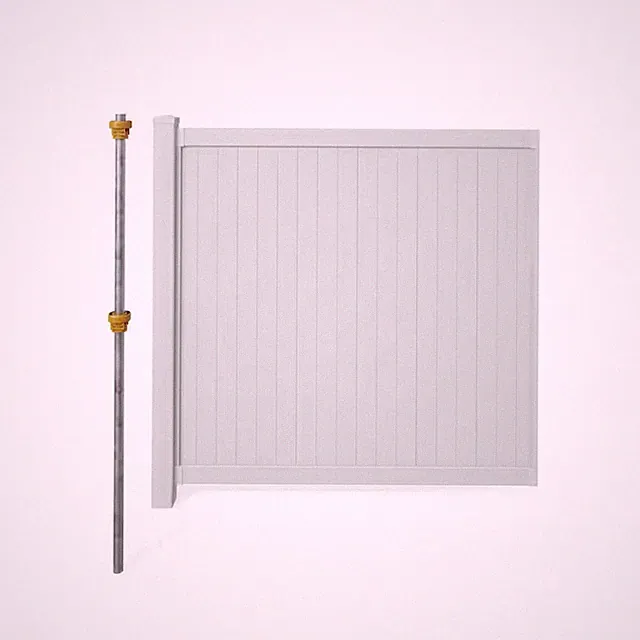 6 Ft. H X 6 Ft. W No Dig Cambridge Flat Top White Vinyl Privacy Fence Panel with